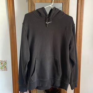Oversized Nike dark grey center swoosh hoodie